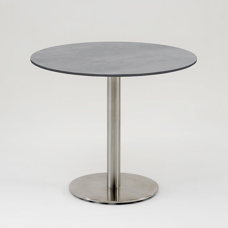 Niehoff Tisch Bistro Edelstahl - 125 cm rund HPL Granit-Design